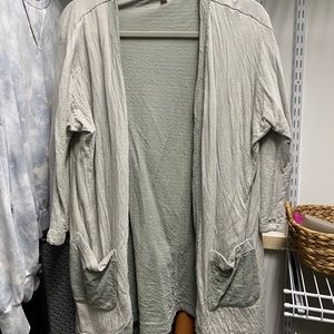 Grey and white stripped cardigan